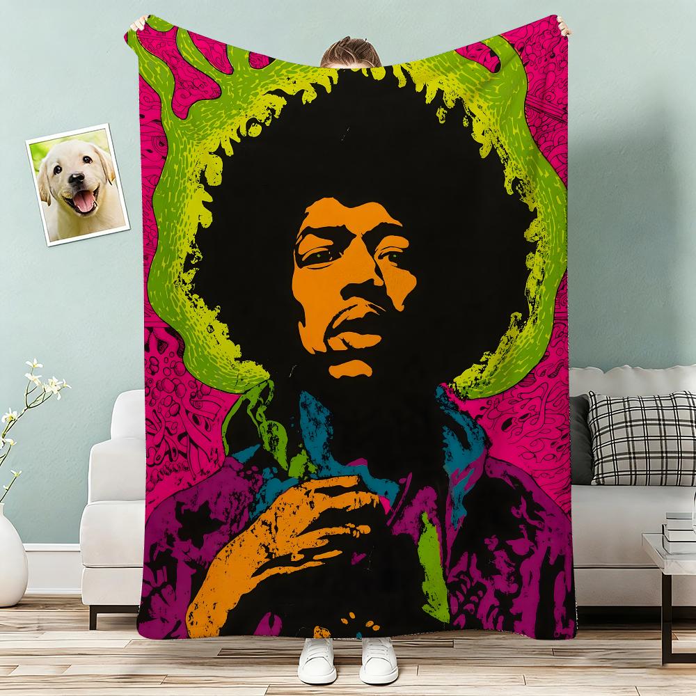 Guitarist JJimi HHendrixS Throw Lightweight G Flannel Blanket Soft Skinfriendly for Summer Cooling