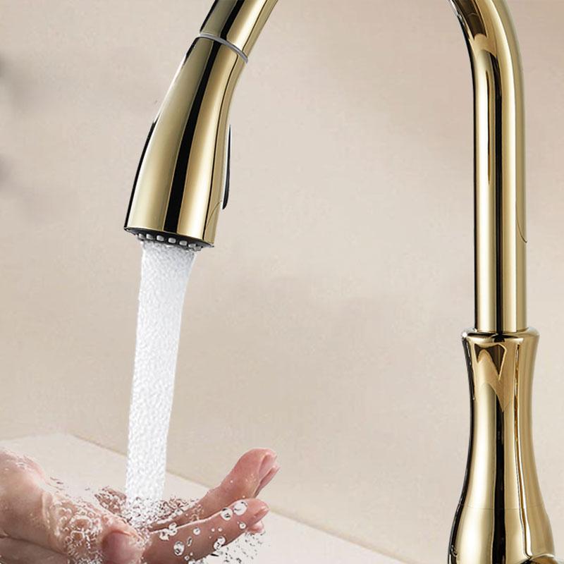 Creative pull-out faucet, all copper European style faucet, kitchen sink, vegetable washing basin, hot and cold water head