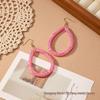Summer Korean Style Geometric Oval Dangle Earrings - Women's Fashionable Small Fresh Gift