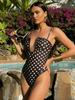Retro Polka Dot Slimming One-Piece Swimsuit - Women's High-End Sexy Swimwear