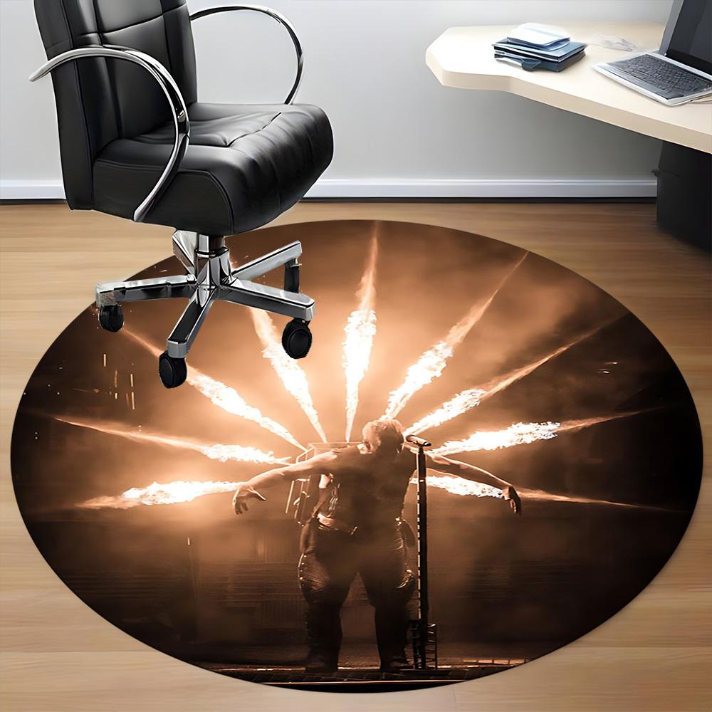 1pc Rammstein Carpet, Round Non-Slip Durable Large Size Office Carpet, Suitable for Office yy250908044