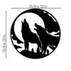 1 szt. Metalowa Ściana Artystyczna Zwierzęca – Wyjący Wilk i Drzewo, Współczesna Rzeźba do Rustykalnej Chaty i Nowoczesnego Wystroju
