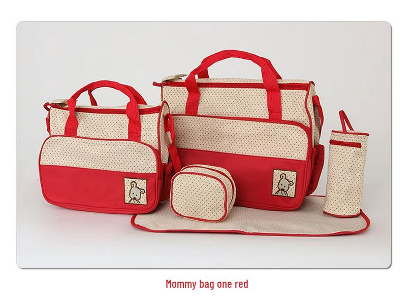 Waterproof Fashion Mommy Bag Set: Multifunctional Crossbody, Large Capacity, Single Shoulder, Handheld, 5 Pieces