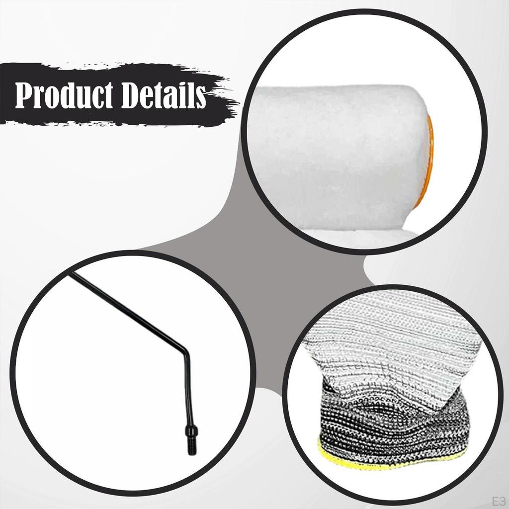 Kit Rullo Pittura Asta di Estensione Telaio Liscia con Coperture Strumento per Pittura Pareti