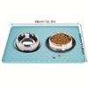 Anti-Slip Pet Food Mat | Waterproof & Easy Clean | Durable Dog Cat Bowl Mat with Paw Prints