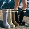 Women's Outdoor Thick-soled Cuffed Rain Boots: High-cylinder Waterproof Shoes For Camping, Beachcombing And Fishing