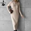 Women's Fashion Casual Fall Winter Solid Color Print Long Sleeve Half Turtleneck Tops Women's Clothing Woolen Knitwear Sweaters