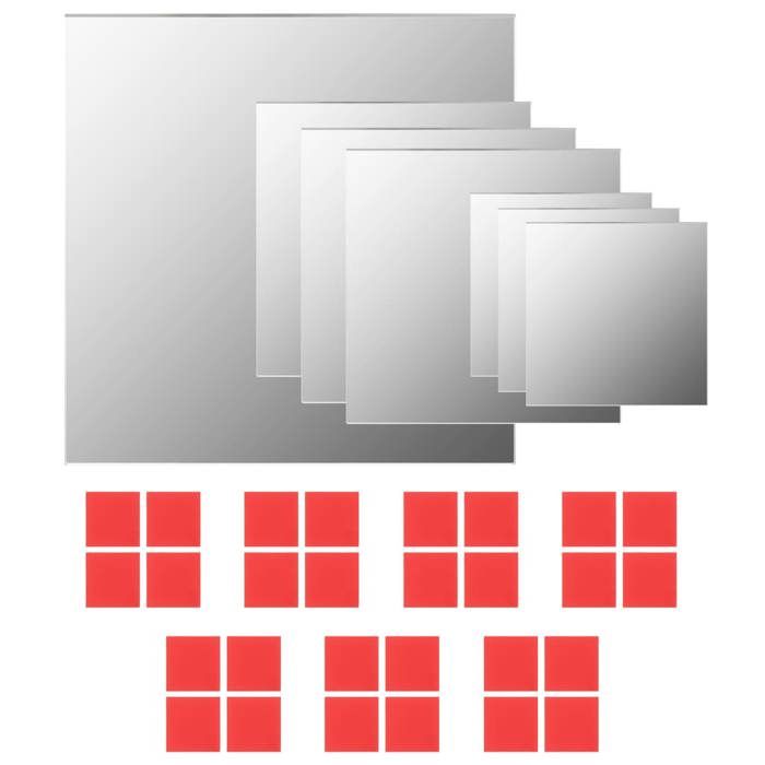 Maison Exclusive - Ensemble de miroirs muraux carrés 7 pcs Verre