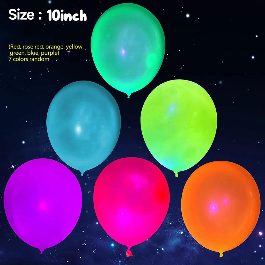 12pcs Neon Glow Balloons Under Purple Light Lamp Reusable  Baloon Party Balloon Fluorescent Birthday Party Decor