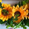 17 Inch Sunflower Wreath with Welcome Artificial Fake Flower Wreath for Front Door for Door Wall Front Porch Home Decoration