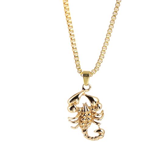 Fashion Men Golden Scorpion Pendant Hip-hop Chain Necklace Party Club Gift