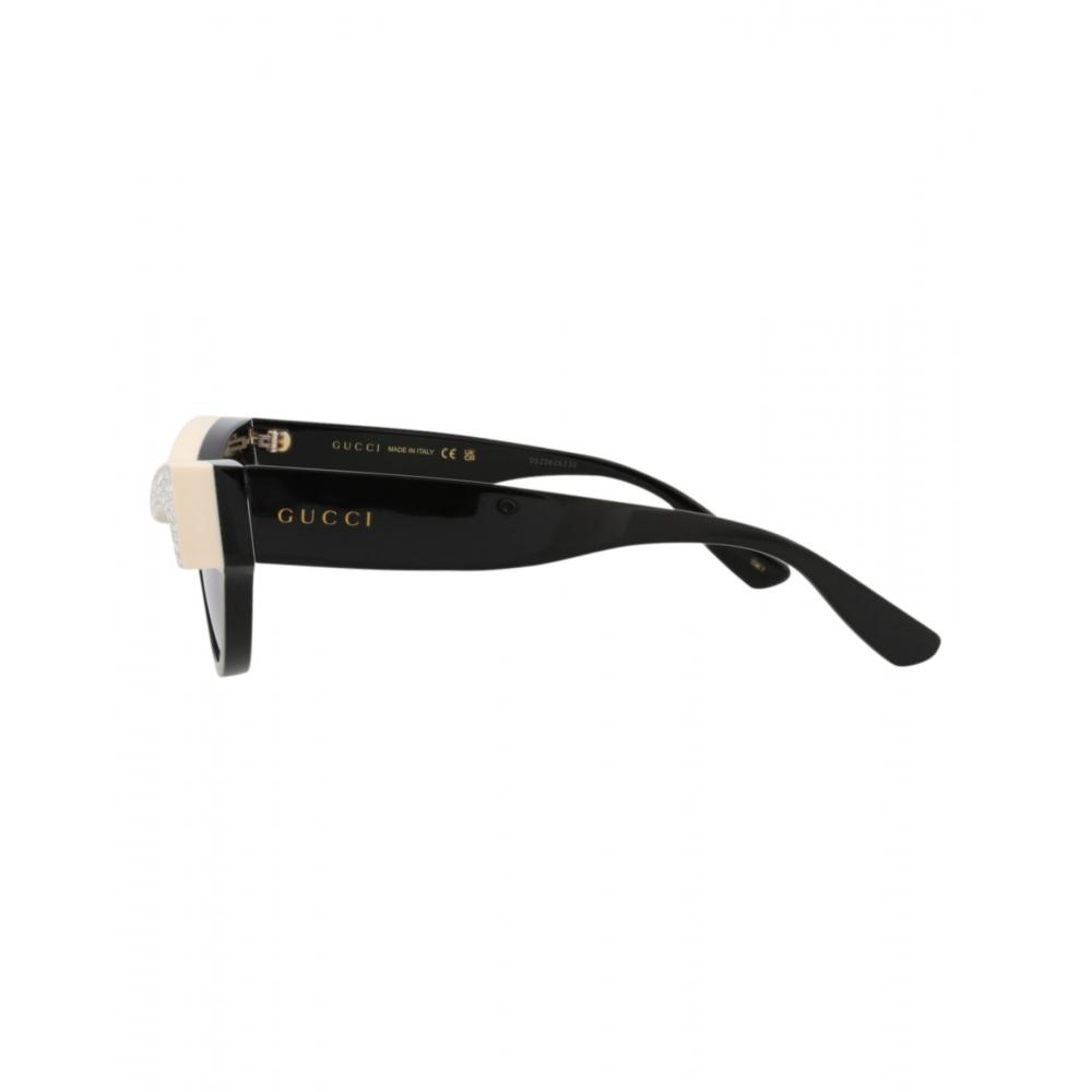 Gucci Cat Eye Frame Acetate Sunglasses Black Black Violet