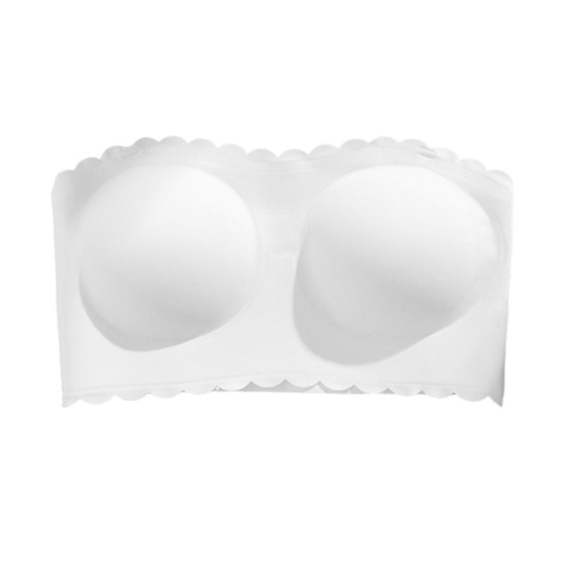 

Strapless underwear women gather small breasts, non-slip chest wrapping, anti-light, seamless tube top, thin invisible beauty back cover bra S белый