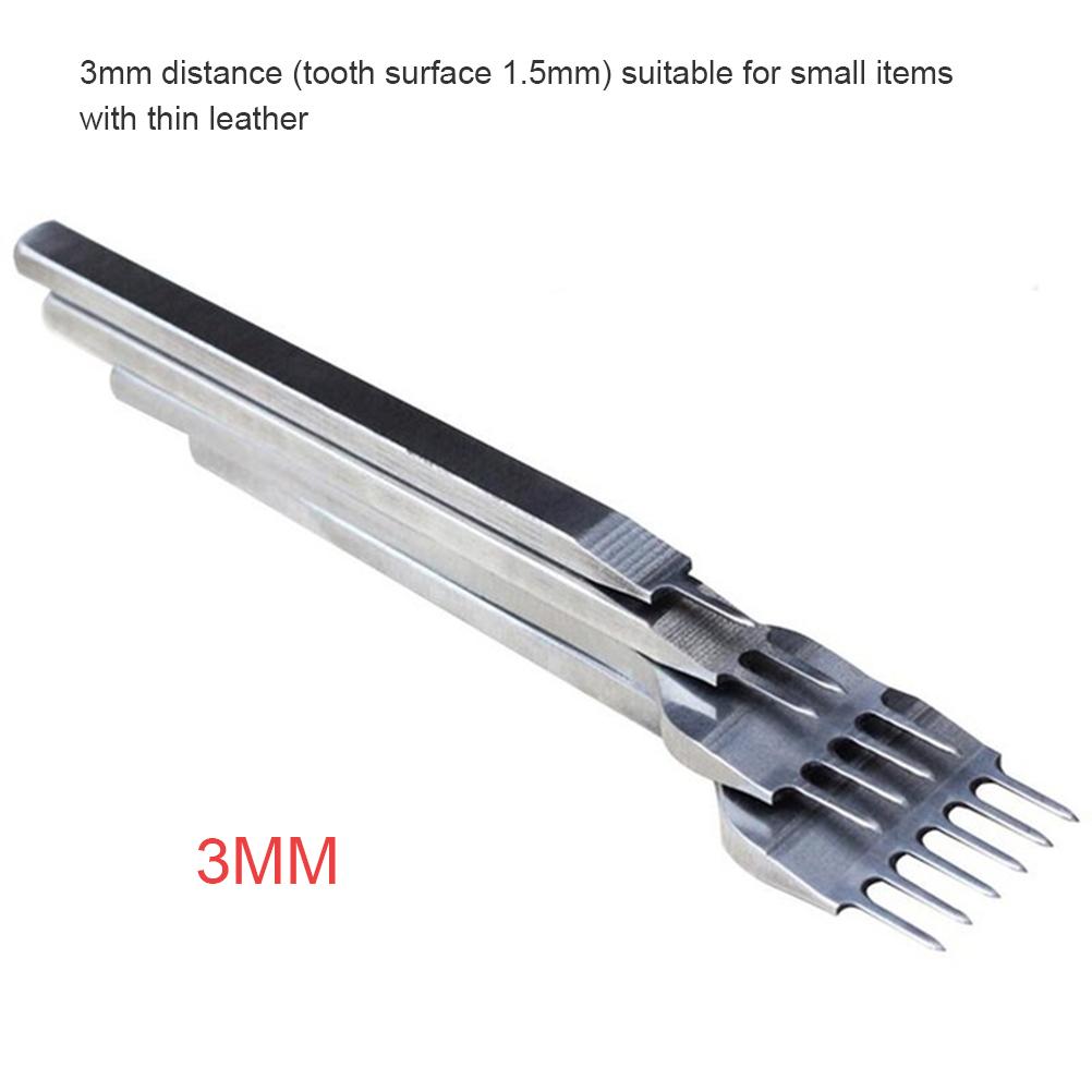 3mm Leather Pricking Iron Diamond Chisel Punch Stitching Tool Kit for DIY Sewing