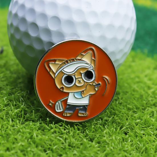 Enamel Cat Golf Ball Marker Magnetic Hat Clip Men Women Golfer Hats Pants Bags Visors Belts Metal Clip Golf Accessories Enthusiasts Gift