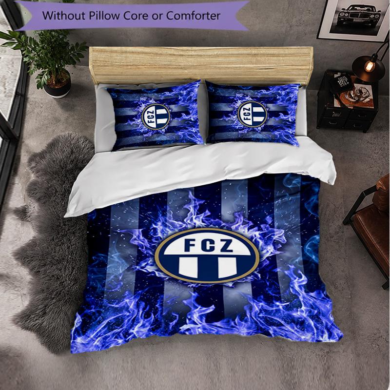 FC Zürich Themed Bedding 3Pcs Duvet Cover Set Decorative Bed Linen For Teen Room Home Decoration