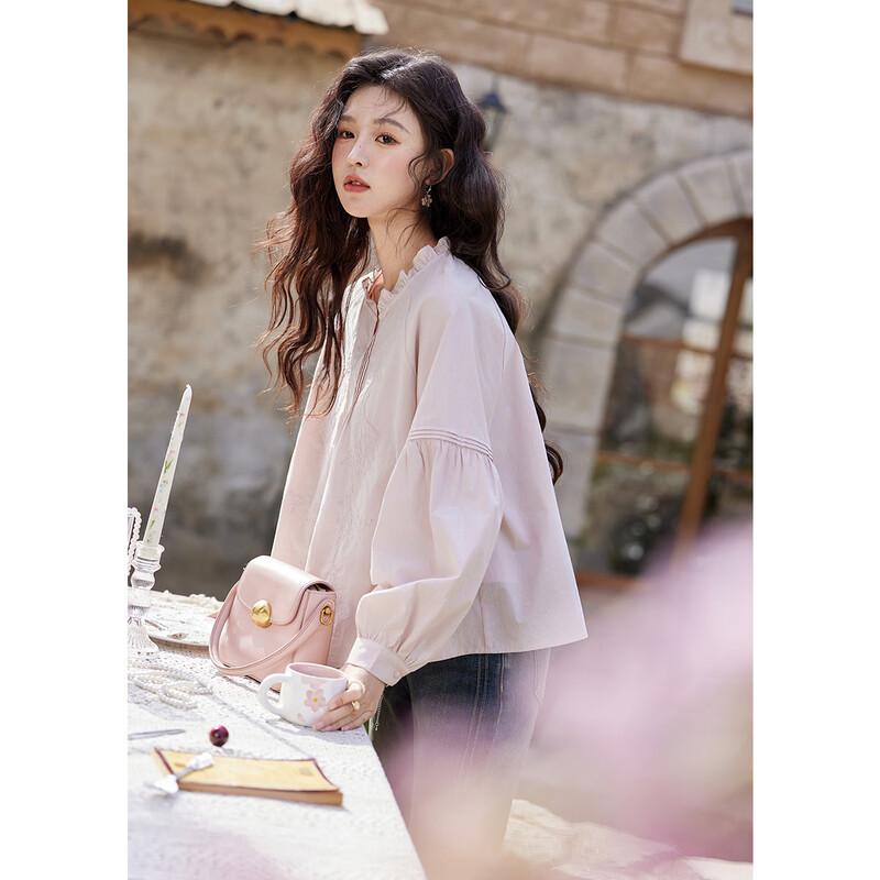 Iris Jacquard Ruffle Cotton Blouse