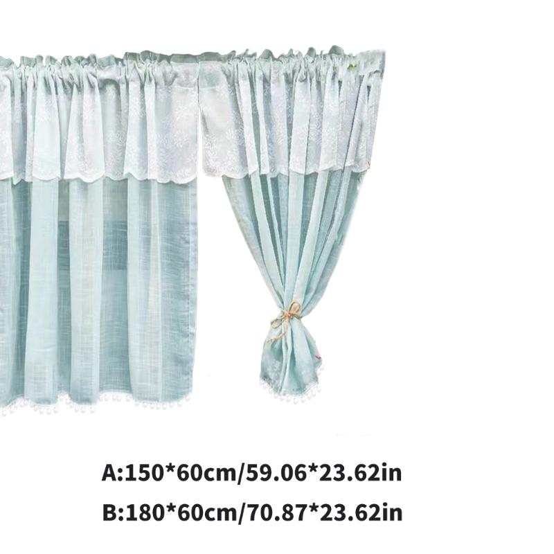 Light Blue Window Curtain in Soft Blue Durability Polyester for Kitchens and Cafe Elegant and Airflow Cafe Drapery