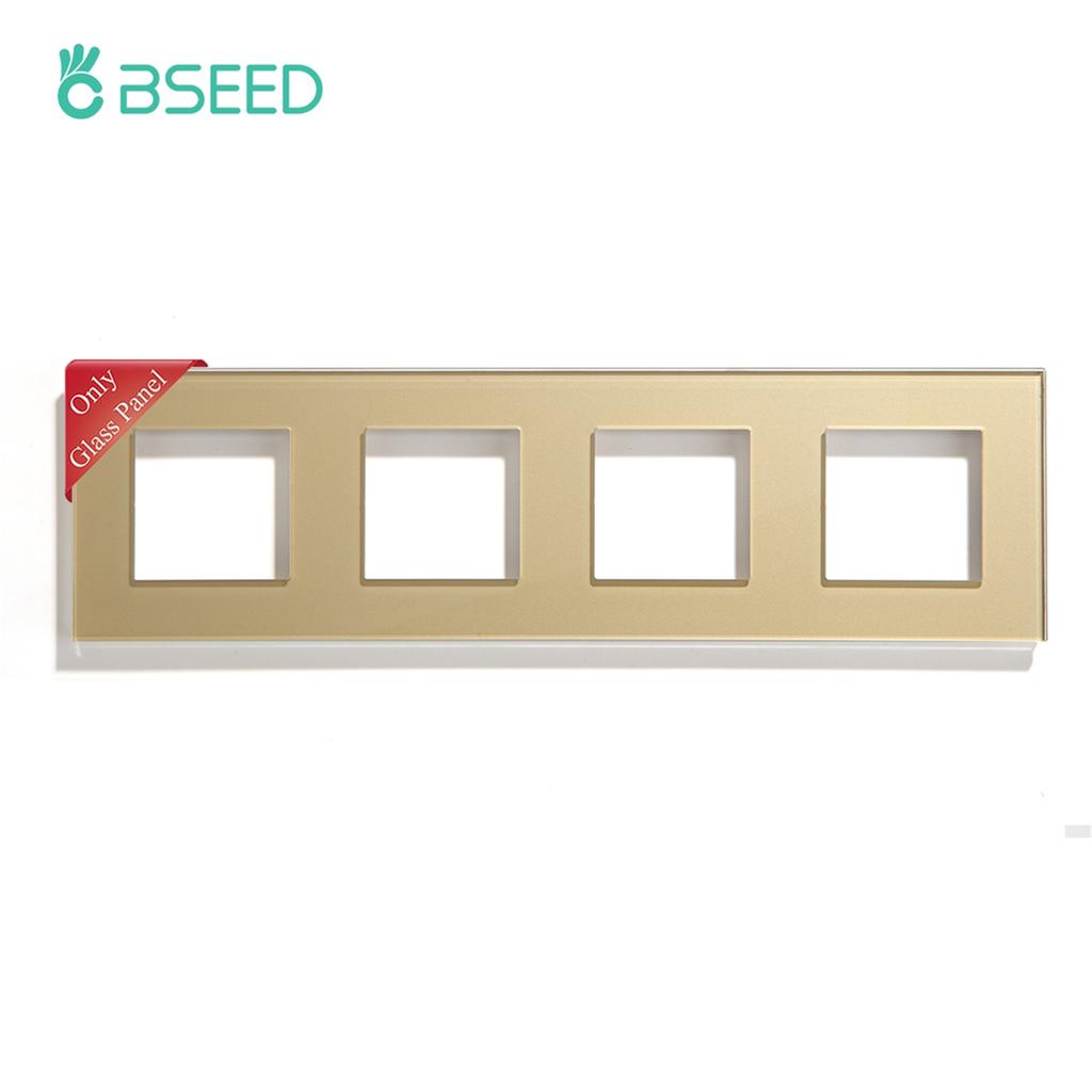 Bseed EU UK Russia Standard Pearl Crystal Glass Frame White Black Glod Grey Wall Socket DIY Part Home Improvement Decoration