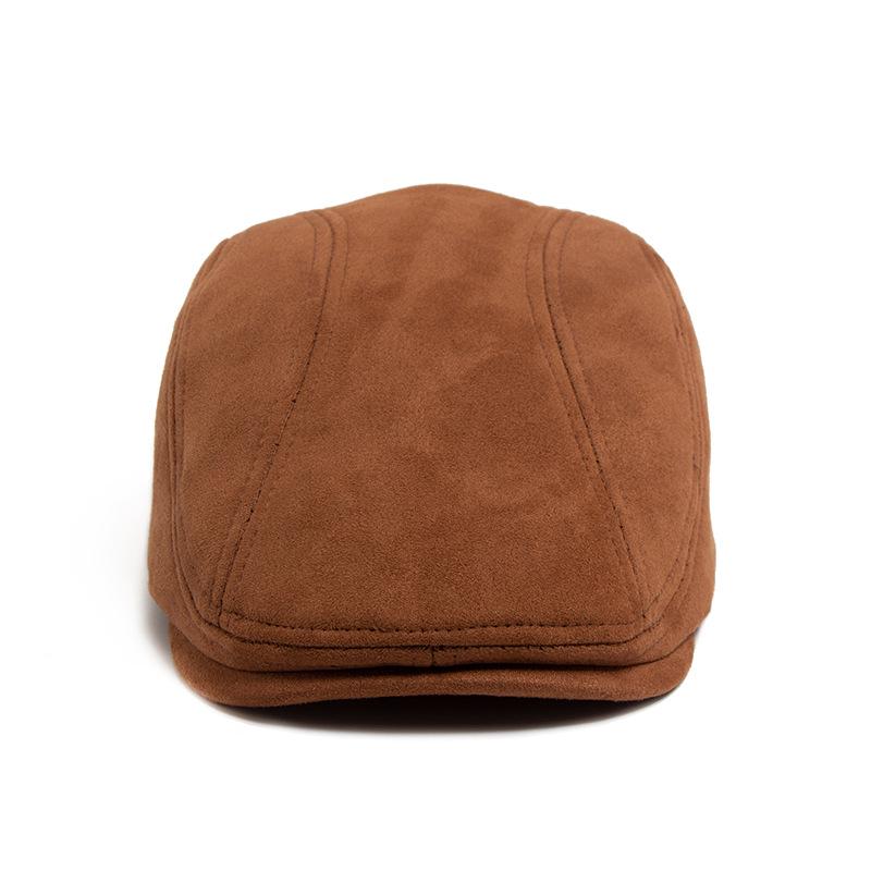 Men's Retro Suede Beret: Autumn/Winter Elastic Duckbill Painter Hat