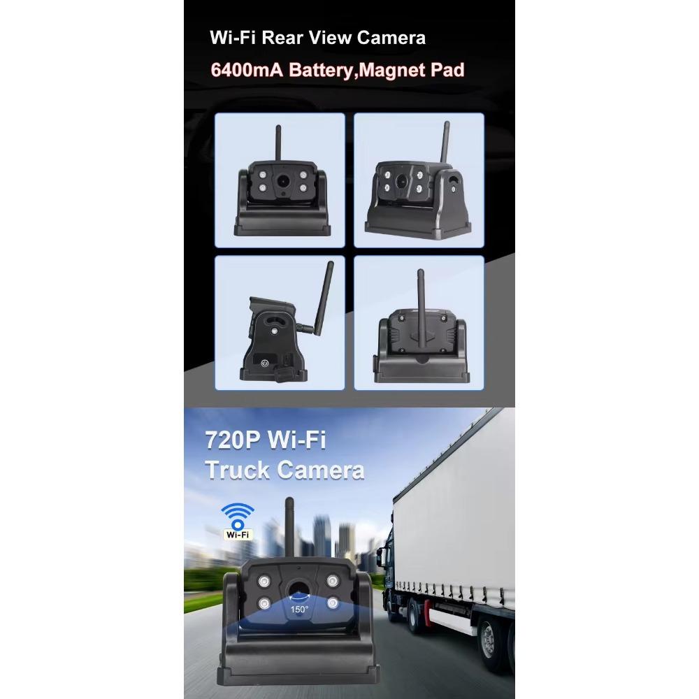 Digitaler kabelloser 7" DVR Quad-Monitor mit Loop-Videoaufzeichnung, solarbetriebene magnetische Rückfahrkameras für Wohnwagen