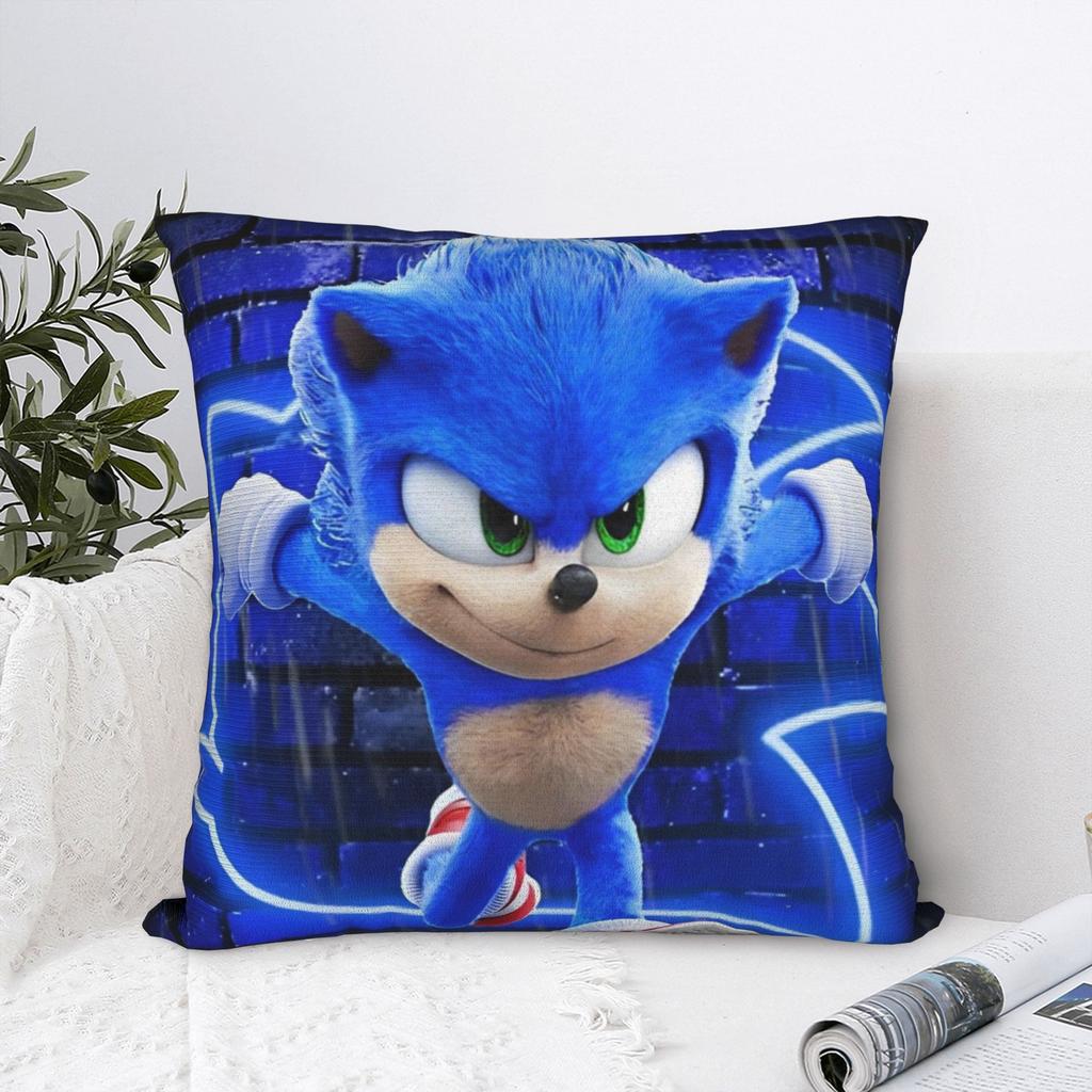 Decorative Pillow Covers Cartoon S-Sonic Merch Home  Pillow Case Cover Zippered Multiple Sizes