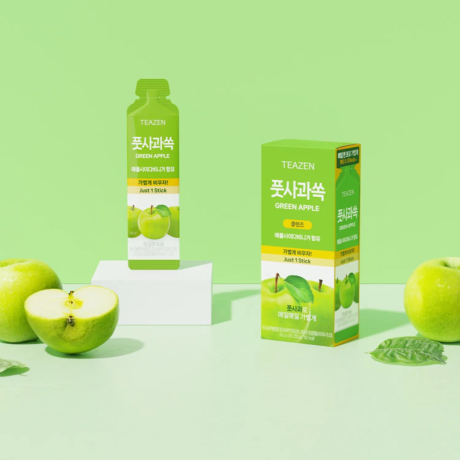 Teazen Crisp Green Apple Fruit Snack Portable Healthy Treat 5 Sticks Healthy Treat 5 Sticks