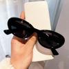 Goggle Glasses Oval Sunglasses Ladies Trendy Hot Vintage Retro Sunglasses Women's White Black Eyewear UV400