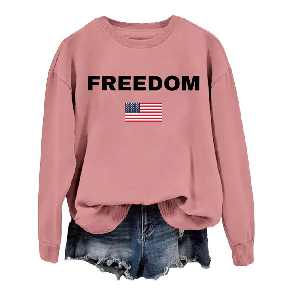 Women's Fashionable Casual Round Neck Loose Printed Long Sleeved Sweatshirt