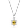 Wish hot sale colored treasure sunflower pendant flash high carbon diamond necklace exaggerated heavy industry stud earrings ring set