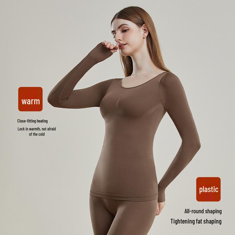Women's Self-Heating Seamless Cashmere Thermal Underwear Set - Shaping and Slimming for Autumn and Winter