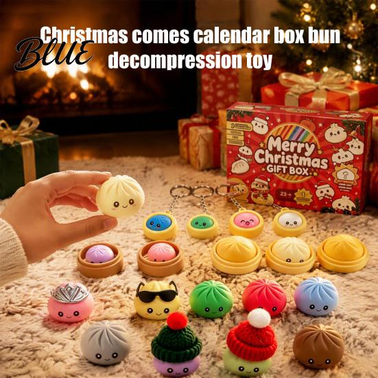 Countdown Gift Box Stress Relief Xmas Advent Dumpling Box Merry Christmas Calendar with Toy Squeeze
