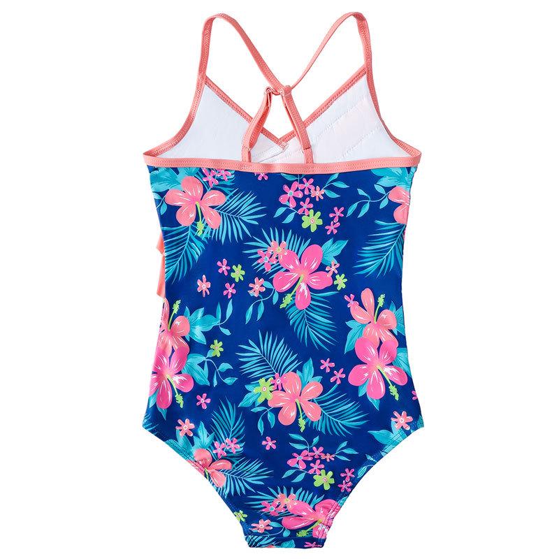 2023 Floral Ruffle One-Piece Swimsuit for Girls