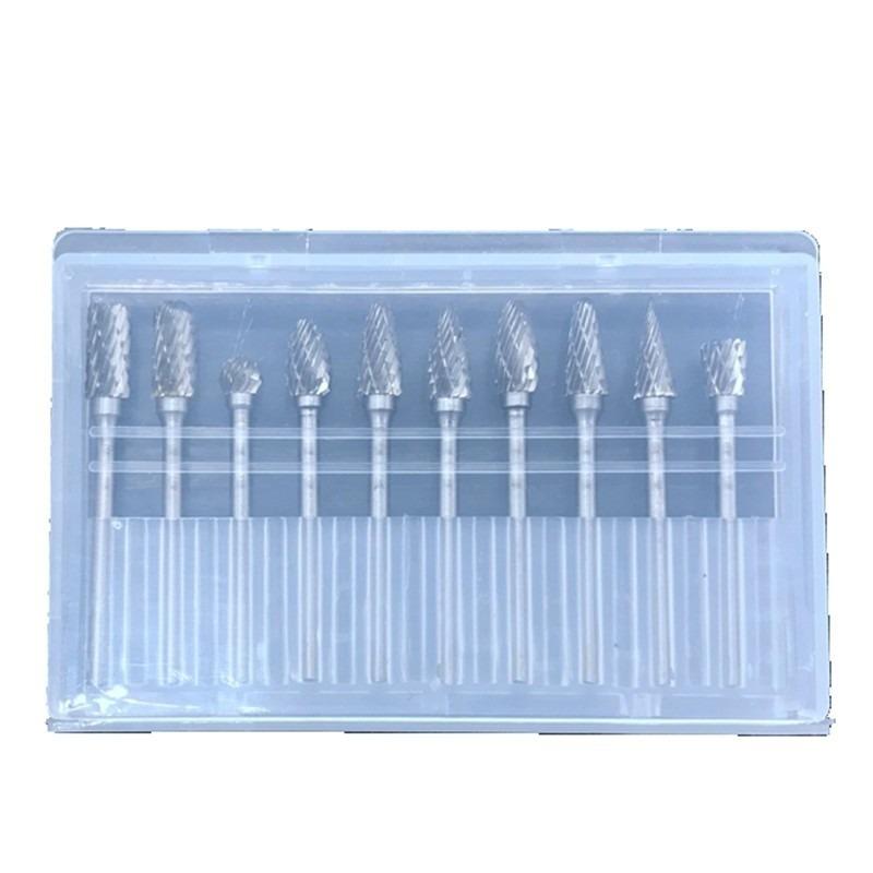 10ks/sada Ocelové rotační frézy Sada 3*6mm Stopka Dřevo DIY Elektrická brusná hlava Vrták