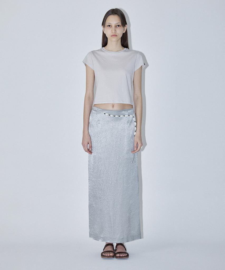 EN OR Basic Short Sleeve Crop T-Shirt - Light Beige