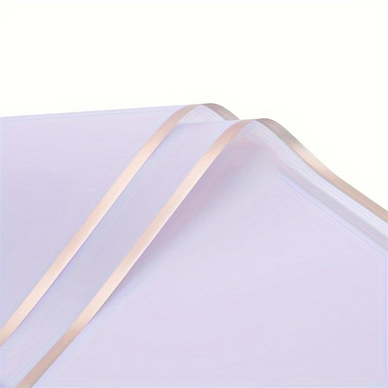 20 Sheets Size 22.8 X 22.8 Inches Semi-transparent Gold Edge Flower Wrapping Paper Plastic Wrapping Paper Flower Packaging DIY Handcraft Supplies