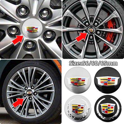 4 Pièces 3D 56mm 60mm 65mm Autocollants Cache-Moyeux de Roue de Voiture pour CTS DTS STS XTS ATS BLS SLS Deville CT5 CT6 XT5 XT6