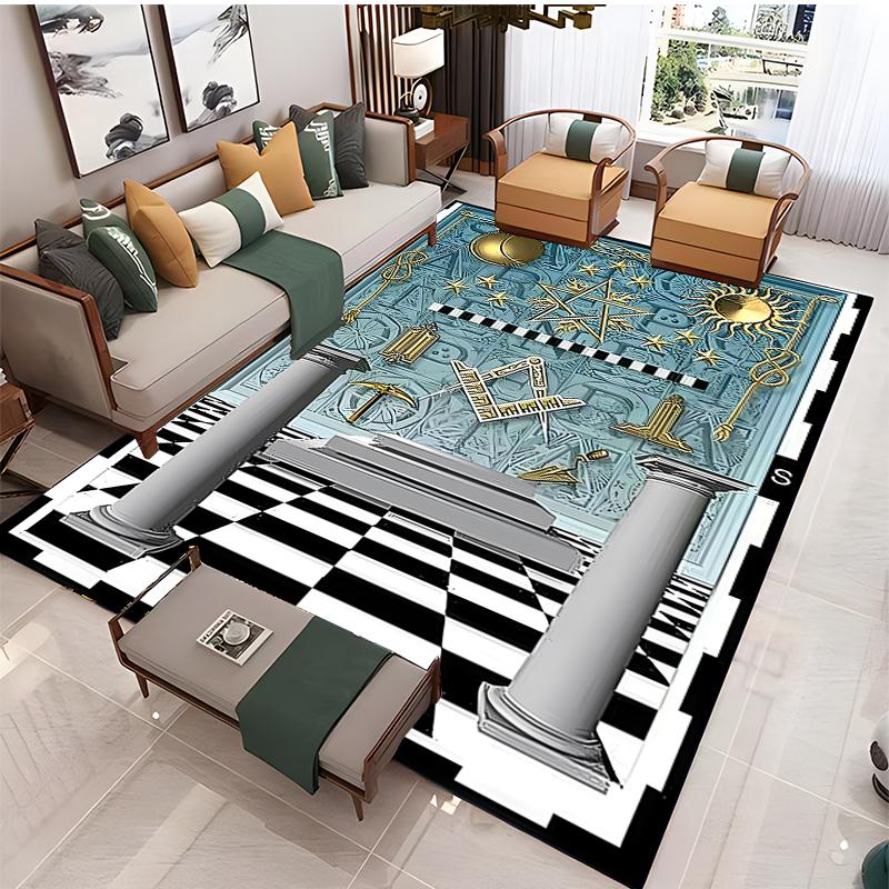 Masonic-Illuminati Carpet for Living Room Bedroom Rug Kitchen Kids Unslip Floor Mat Birthday gift photography props Alfombra Rug
