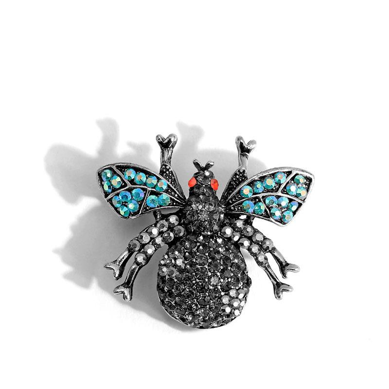 

Ретро темпераментная брошь в виде пчелы, инкрустированная бриллиантами, модный тренд, средневековая универсальная булавка, аксессуары для одежды чёрный