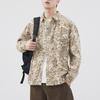 Japanese Retro Spring and Summer New Men's Casual Long-sleeved Digital Printed Cotton Shirt American Style