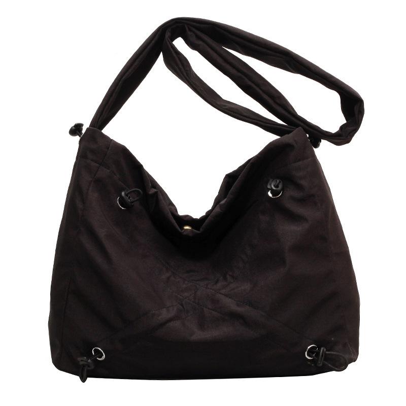 Fashion commuting large-capacity solid color tote bag women's spring and autumn new high-end textured shoulder messenger bag