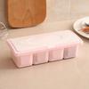 Plastic Seasoning Box Set Kitchen Supplies Four Grid Seasoning Box Finishing Household Dustproof Spoon Spoon Seasoning Storage