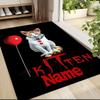 Custom Name Kitten Clown Balloon Theme Carpet Rug Customizable Soft Washable Anti-Slip Home Living Room Sofa Mats Personalized Rug. 0909106