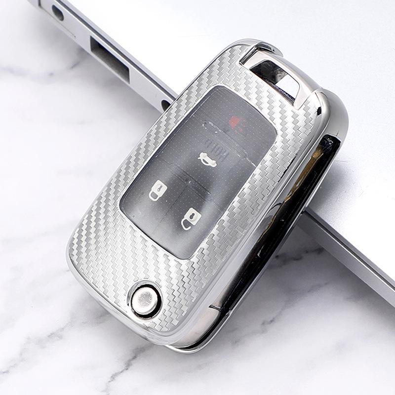 

Chevrolet Key Case for Cavalier & Malibu - Carbon Fiber Transparent Soft Rubber Cover