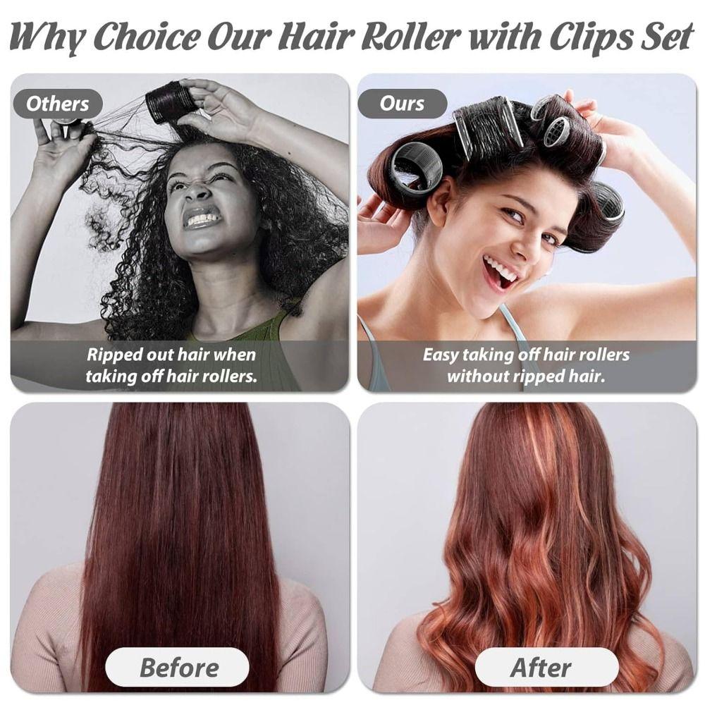 35Pcs Black Curly Hair Roller DIY Hair Curlers for Women  Hair Styling Tool