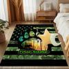 1PC Custom Name American Flag Paw Print Theme Floor Mat Ideal for Living Room, Game Rooms, Office, Bedroom Floor Mat Playful Design