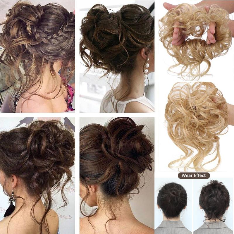 

Грязные резинки для волос, эластичная лента, пучок для волос, прямая прическа, шиньон, высокотемпературное волокно, натуральные искусственные волосы для женщин, синтетическое наращивание волос