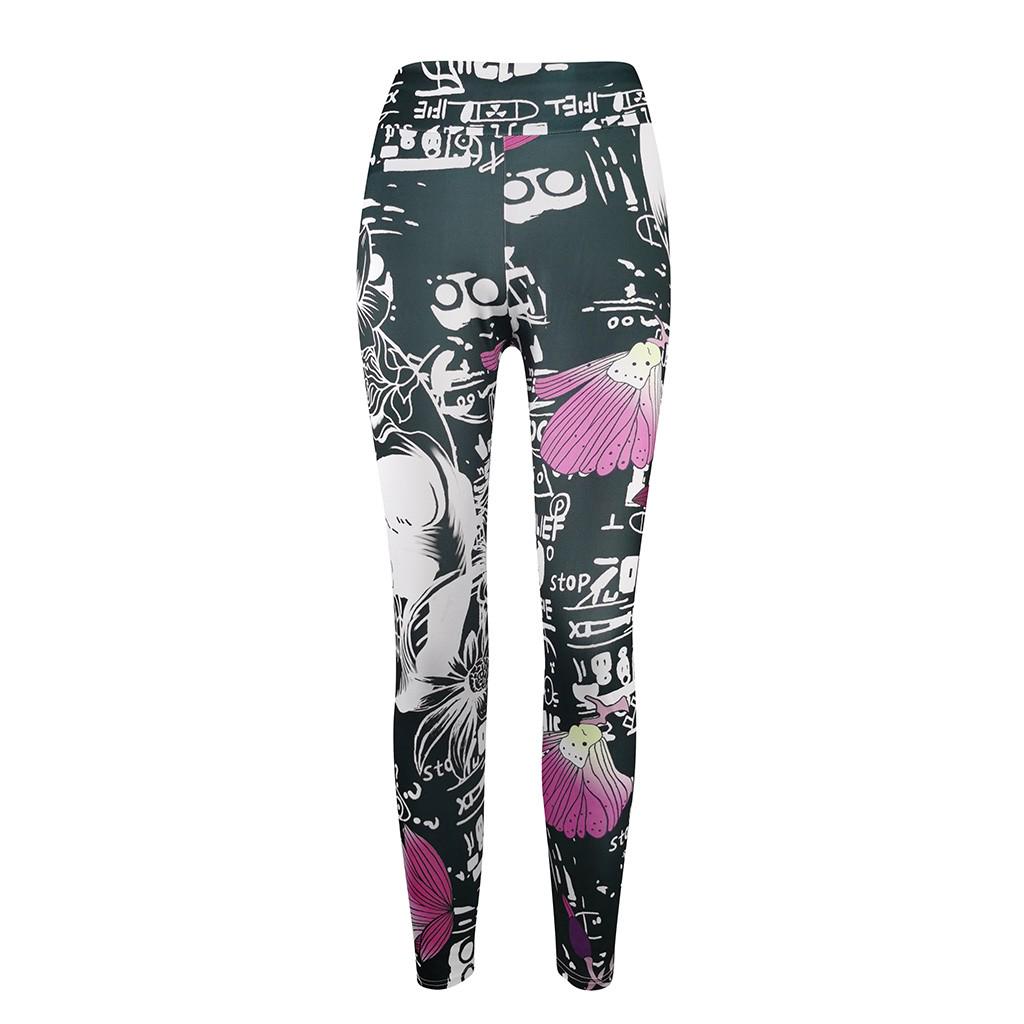 Women Fashion  Printed Skinny Slim High Waist Yoga Leggings Pants