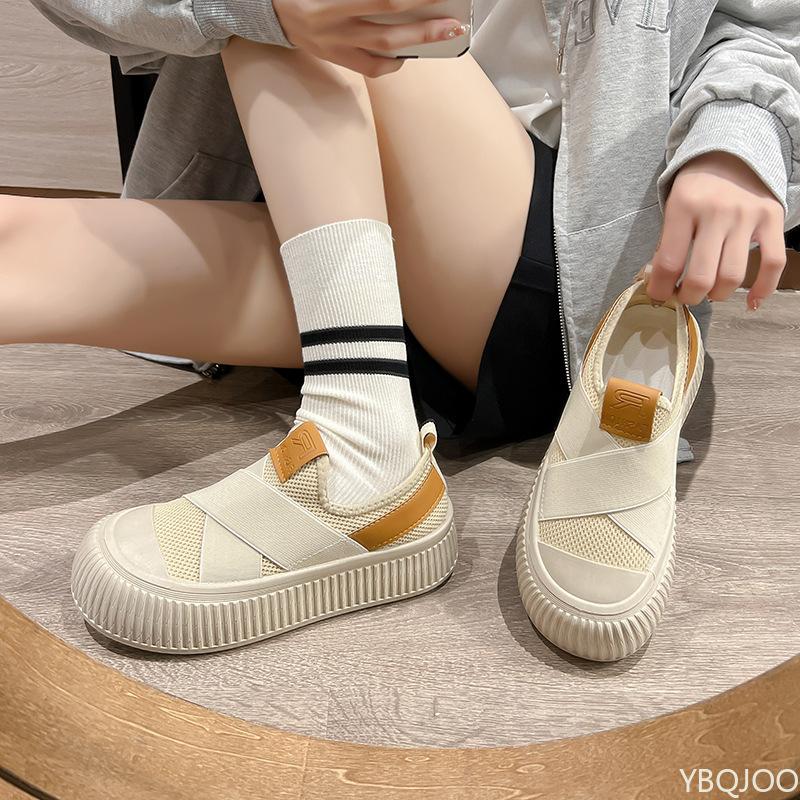 Fashion New breathable women's casual shoes summer new comfortable versatile cross strap women's shoes breathable board shoes