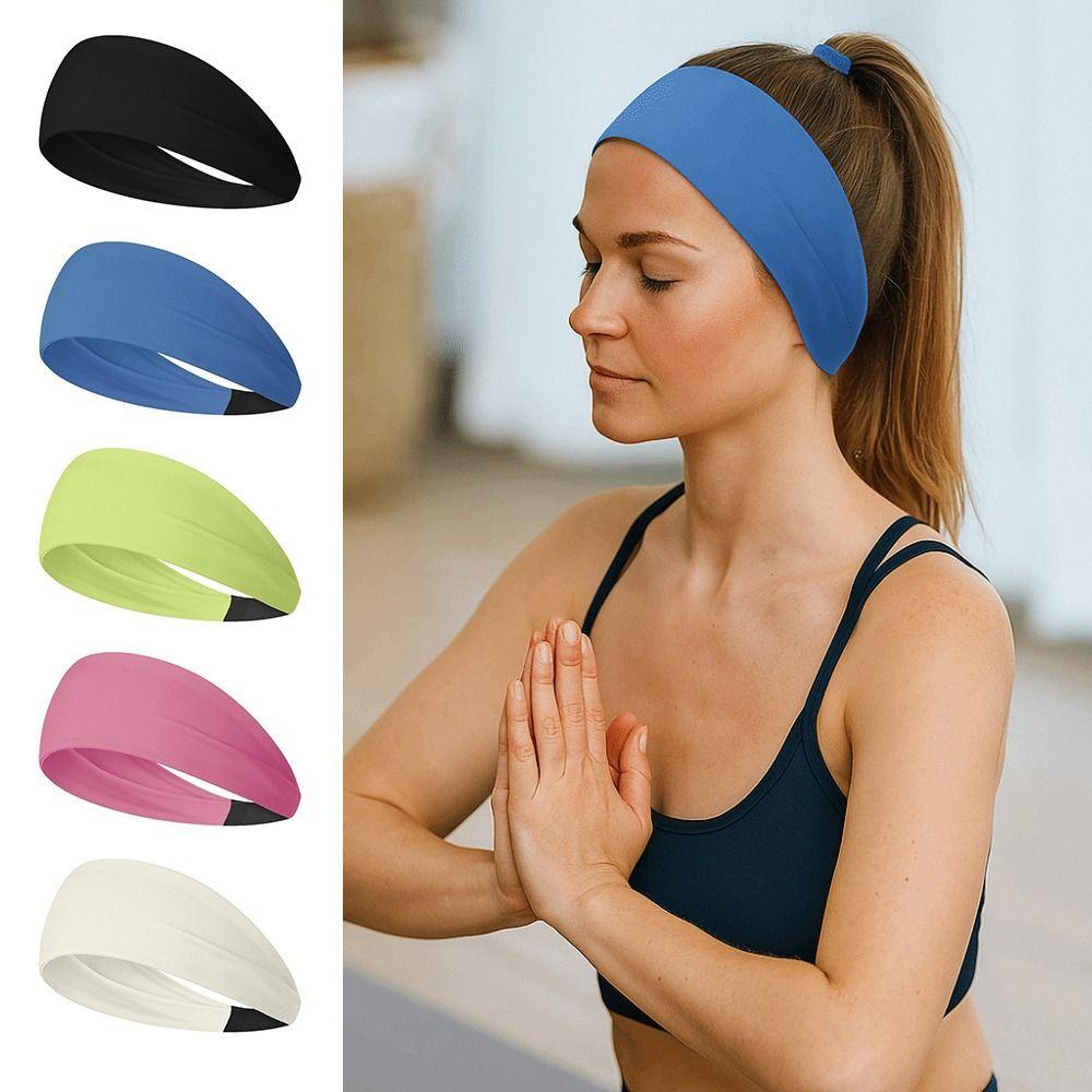 Non-Slip Yoga Fitness Hair Band Pure Color Knitted Yoga Headband New Fitness Hairband  Cycling